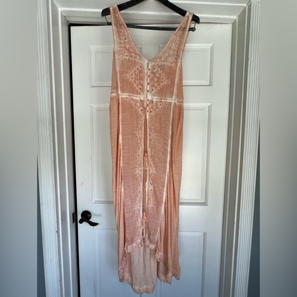 NWT FREE PEOPLE Riptide Sleeveless Open Front Dress Cutwork Lace Peach Size XS - Picture 5 of 15